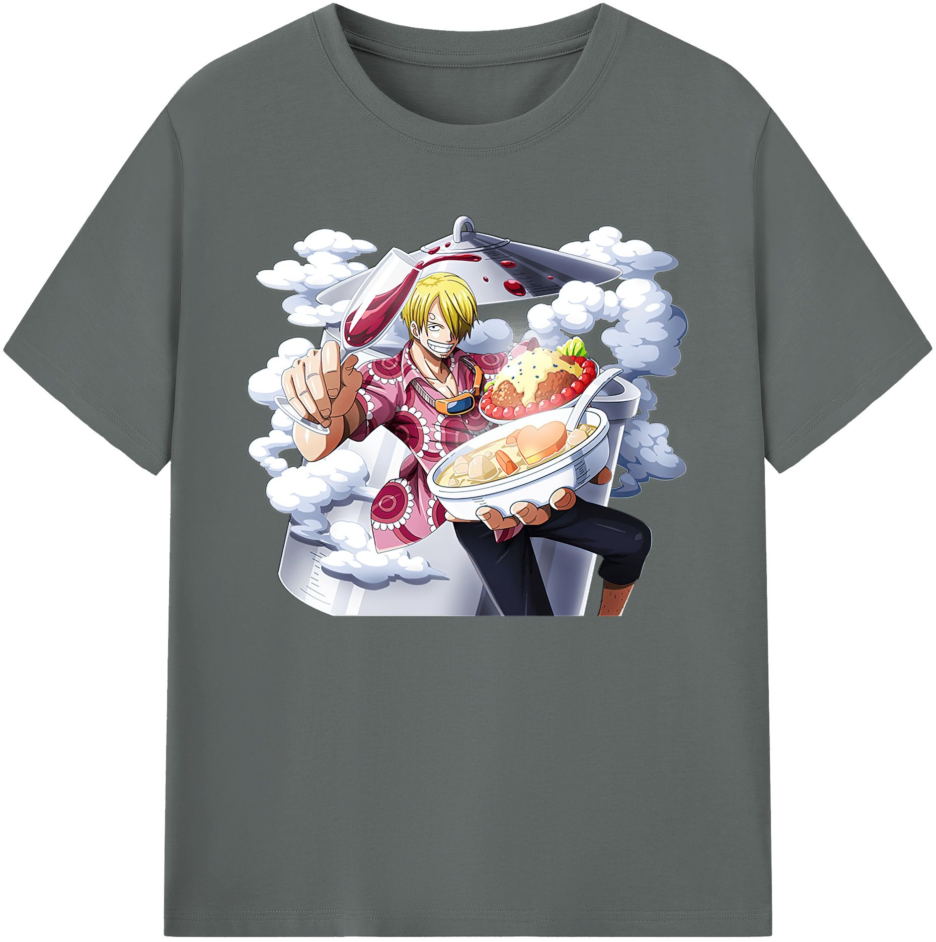 （画像用） ワンピース サンジ ONE PIECE Sanji 綿100％ メンズ半袖Tシャツ｜肌触りやわらか＆通気性